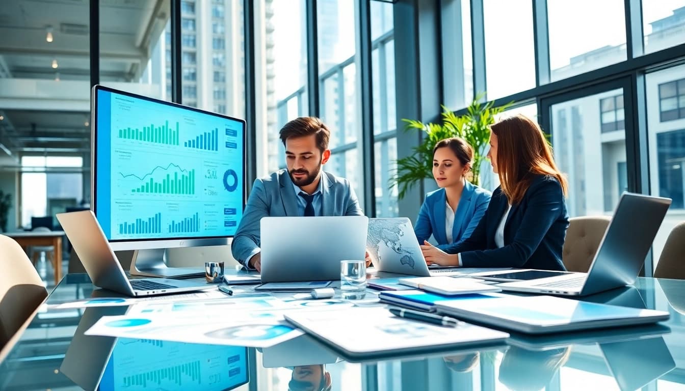 People engaged in Good Wolf Marketing strategies within a professional office setting.