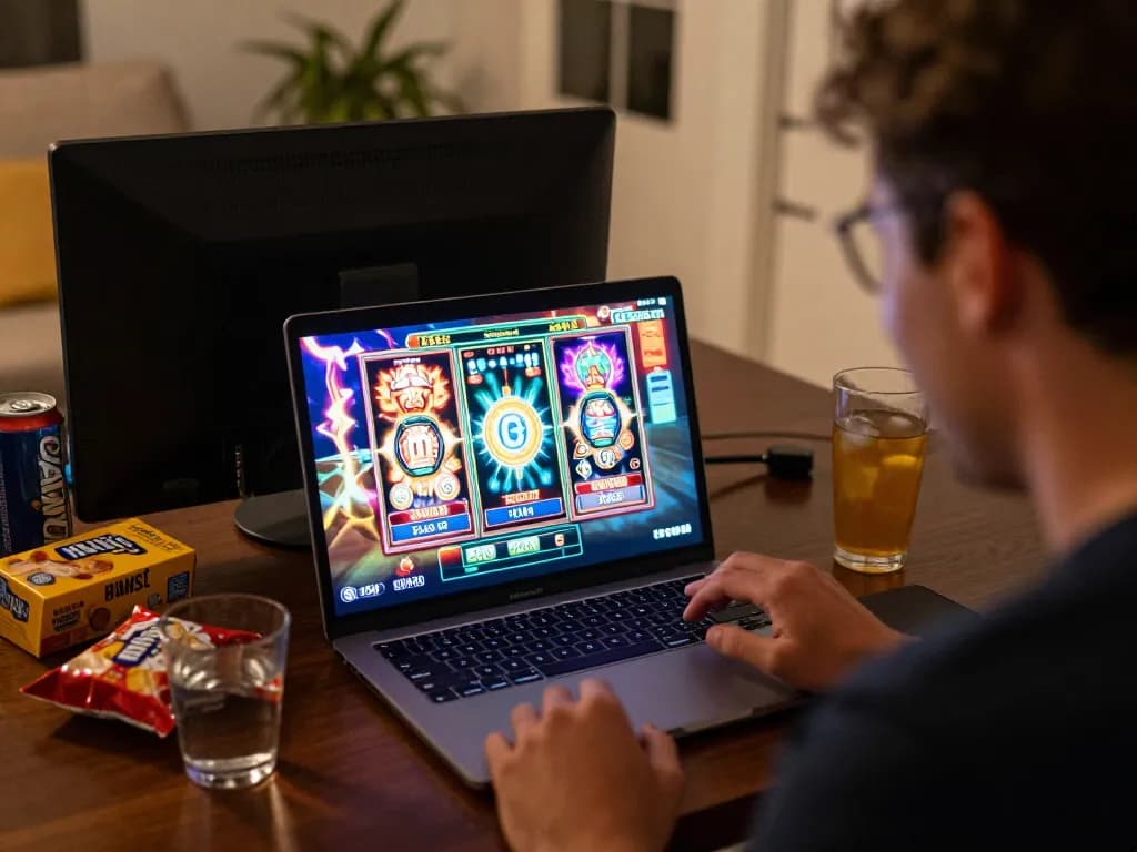 Player celebrating a win on alexis77 online slot, showcasing vibrant game interface and excitement
