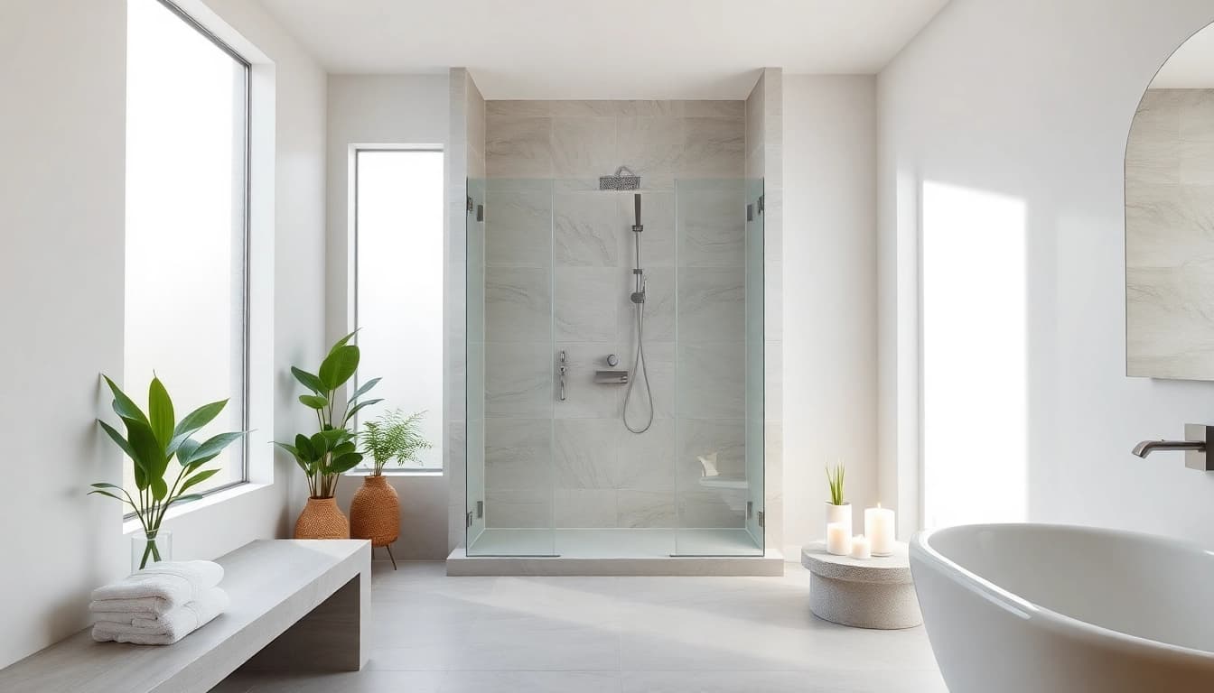 Experience serene designs of elegant showers uk in a modern, bright bathroom setting.