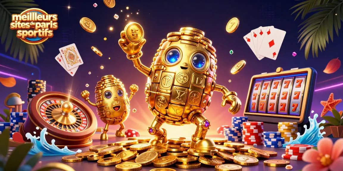 Les meilleurs sites de paris sportifs à découvrir avec une illustration de casino dynamique pleine d'éléments attrayants.