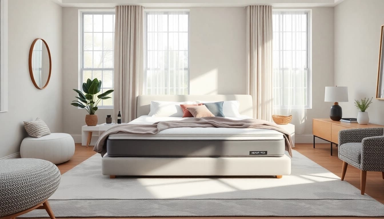 Explore the comfort of a 10 memory foam mattress full in a stylish bedroom setting.