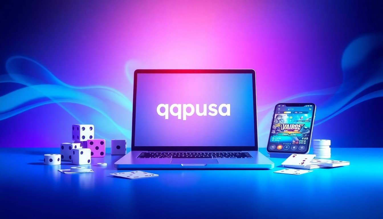 Menggambarkan pengalaman bermain qqpulsa dengan aksesori terkait dalam suasana energik.