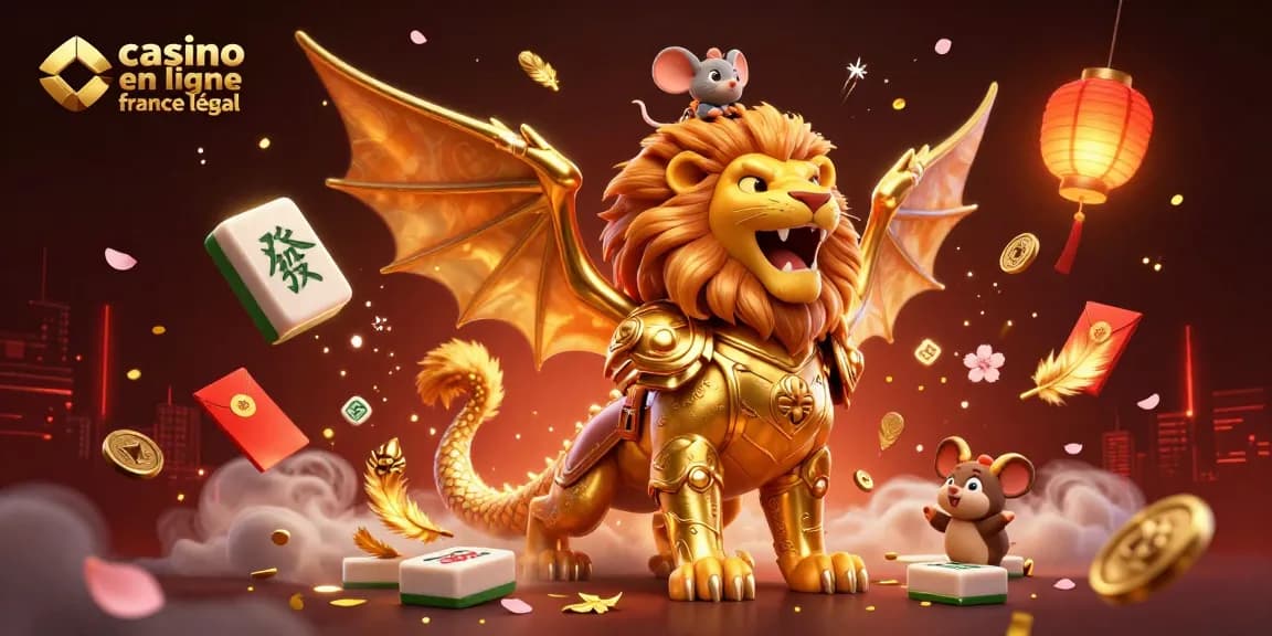 Jouez légalement à des jeux sur un casino en ligne France légal avec cette illustration dynamique et colorée.
