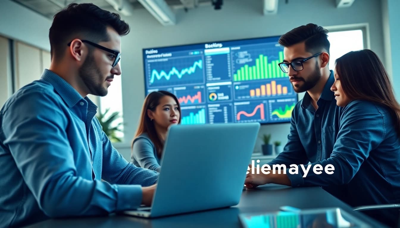 Expert team working on an unnatural link removal service in a modern office environment.