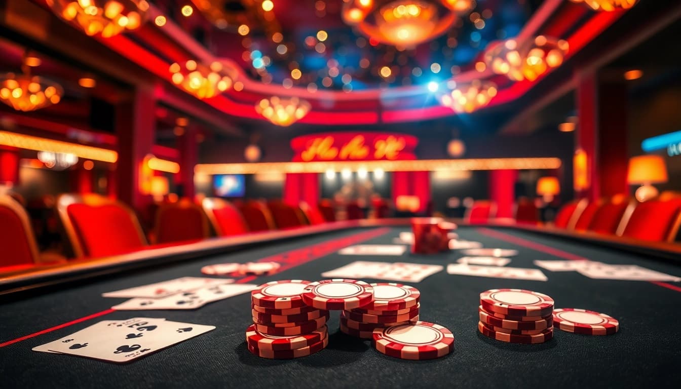Reddit insights on fascinating casino gaming, featuring lively poker table setup.