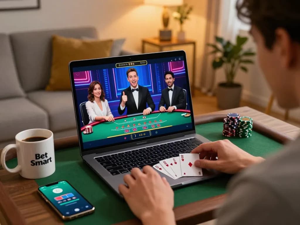 Player enjoying blackjack online with jagoan86 app, showcasing strategic gameplay