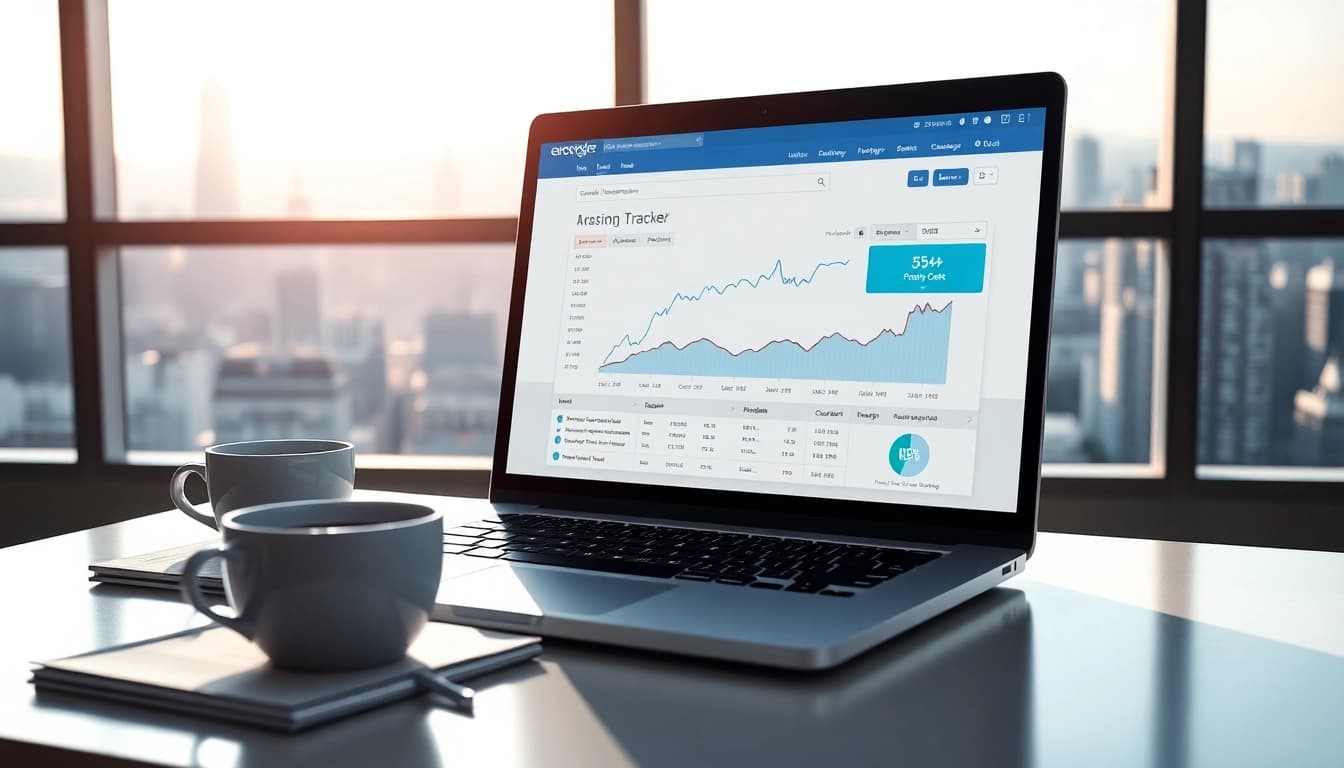 Capture the essence of an SEO Rank Tracker to visualize site performance and analytics.