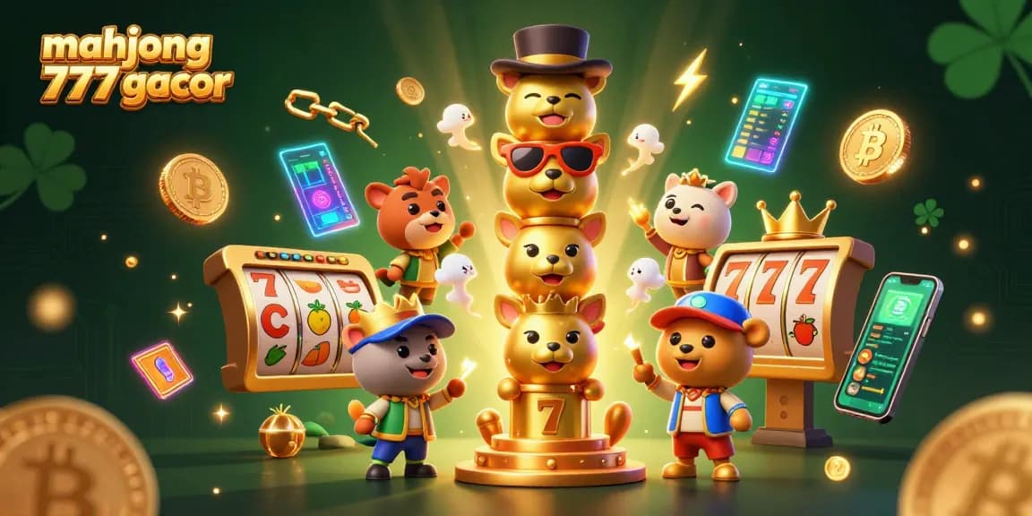 Spin to win with mahjong 777 gacor's vibrant 3D casino scene featuring big wins.