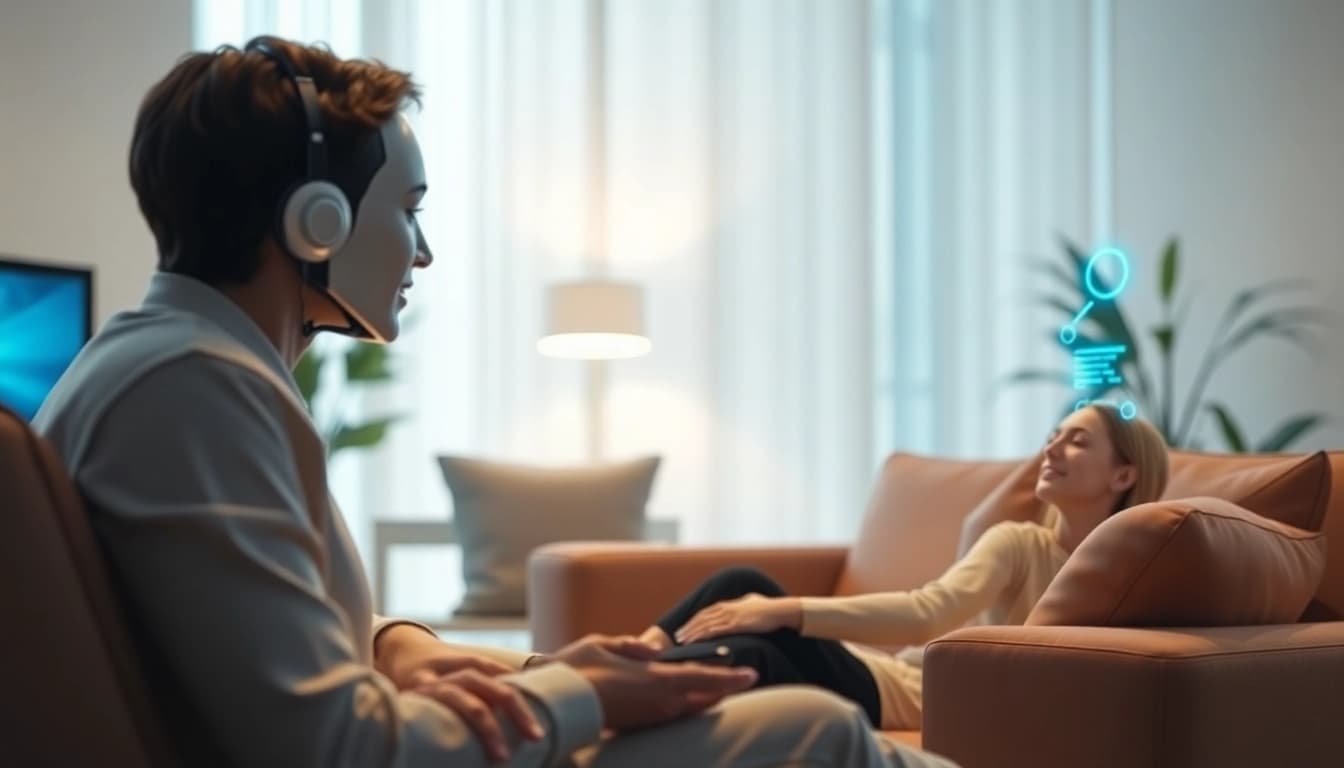 Engaging conversation with AI assistant focusing on ai nsfw themes in a modern setting.