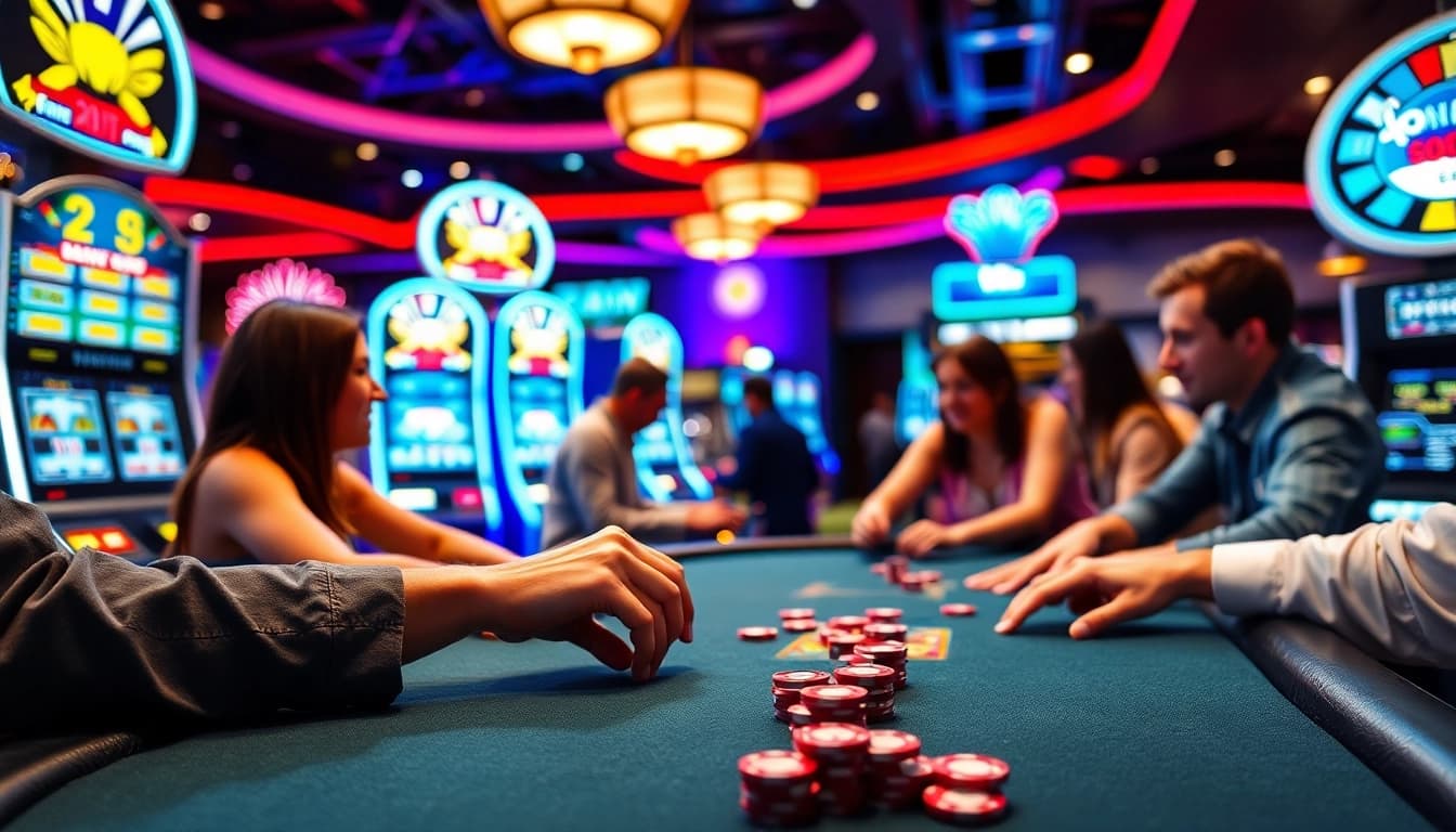 Login poker88 dengan pemain poker yang penuh semangat di kasino yang meriah.