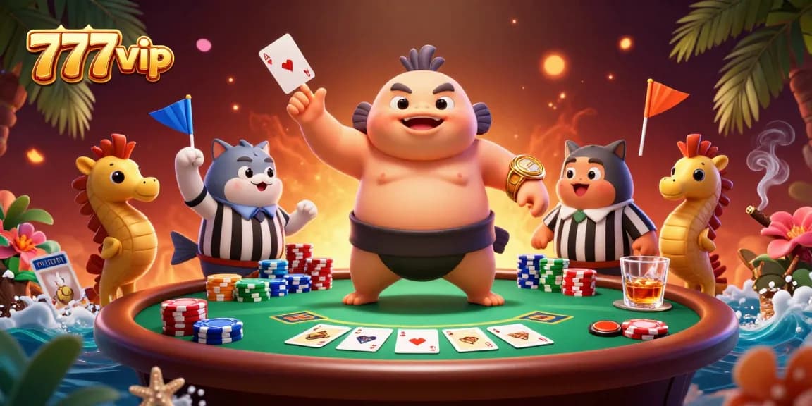 Experience thrilling action with 777vip's dynamic underwater poker scene featuring vibrant characters and elements.