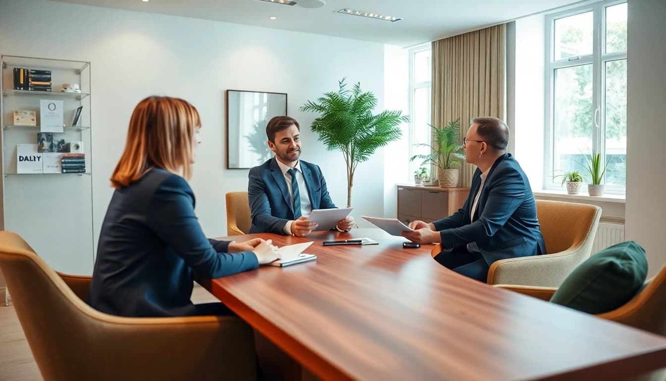 Engaging meeting about guaranteed rent in High Wycombe with a professional real estate agent.