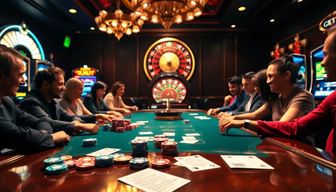 Découvrez l'excitation du meilleur casino en ligne avec un gameplay de poker dynamique et des éléments de casino vibrants.