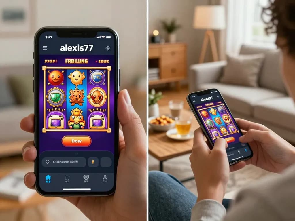 Play engaging slot games on the alexis77 app in a cozy home setting.