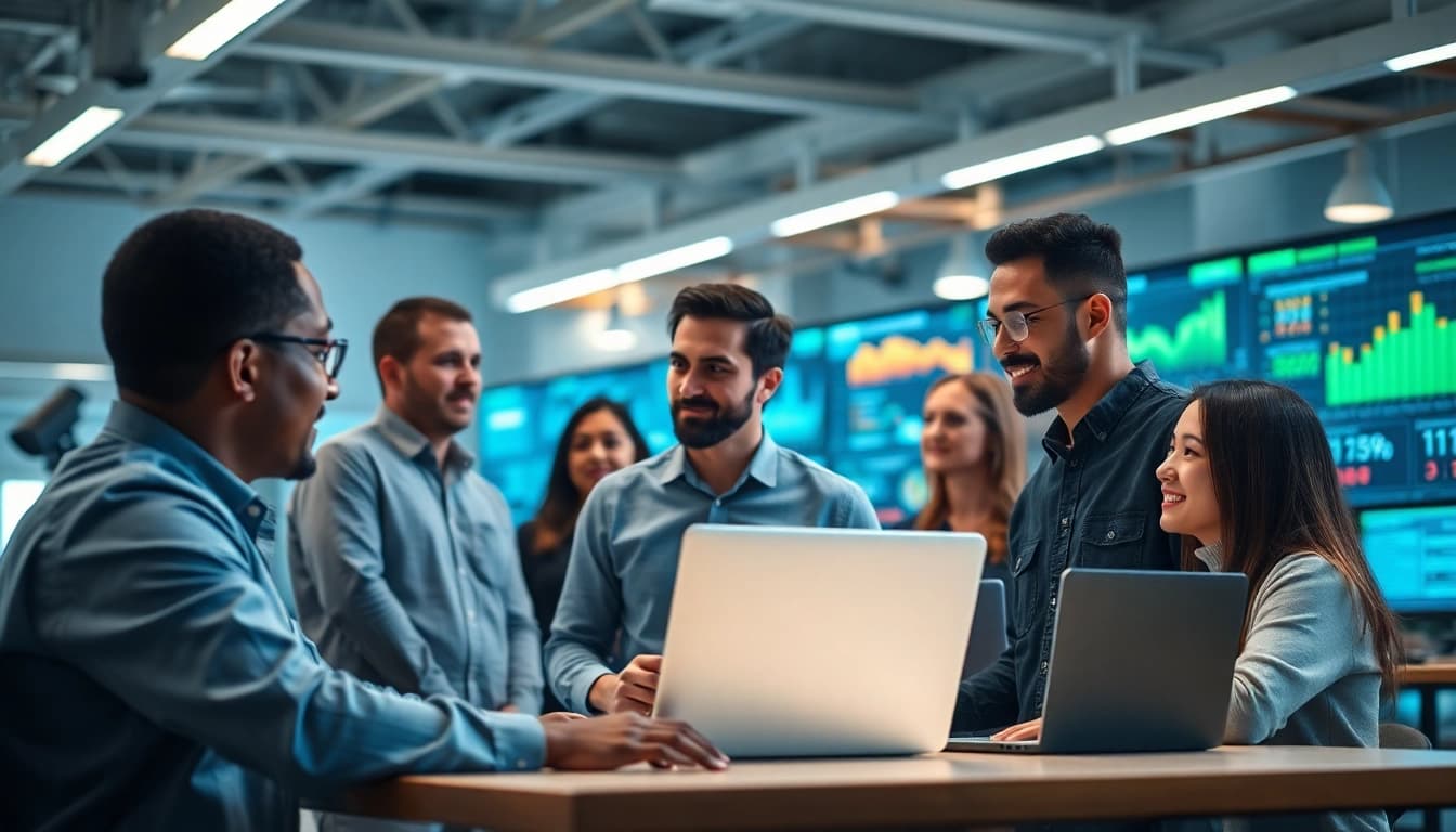 Explore managed IT services near me with a professional team collaborating in a modern office.