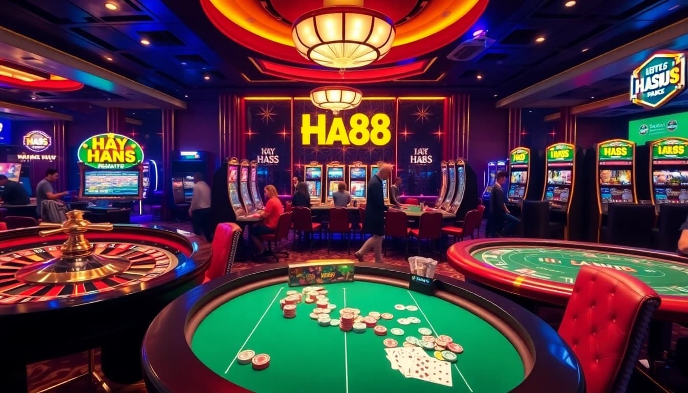 Experience the thrill of gaming at Hay 88 with vibrant casino tables and exciting action.
