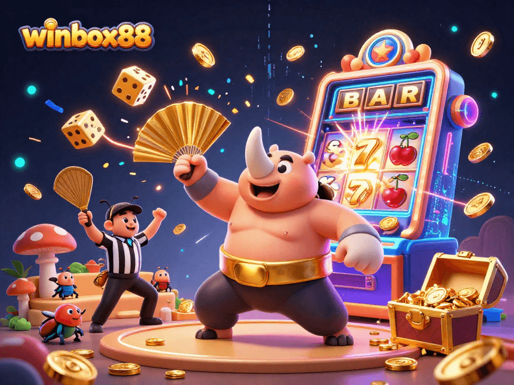 Experience the thrill at winbox88 with vibrant casino games featuring a sumo champion beetle and explosive jackpots.