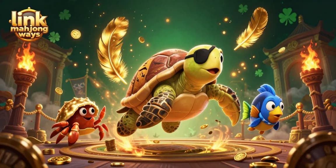 Win big with link mahjong ways in a vibrant underwater casino scene featuring treasure.