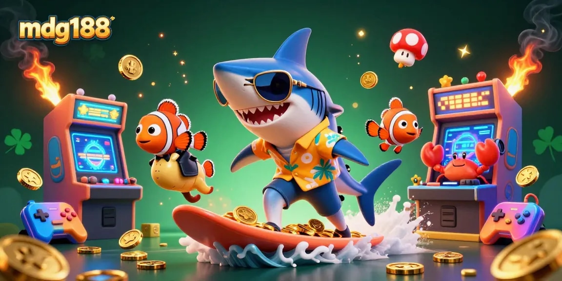 Experience thrilling wins with MDG188, highlighted by vibrant gold coins and lively game elements.