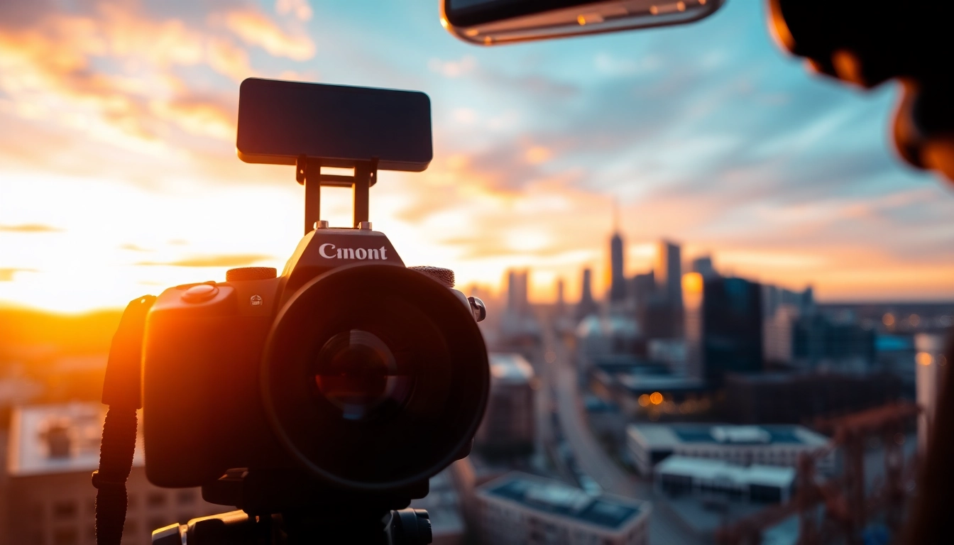 Showcasing photography company edmonton capturing Edmonton's skyline at sunset, highlighting the urban beauty and artistry.