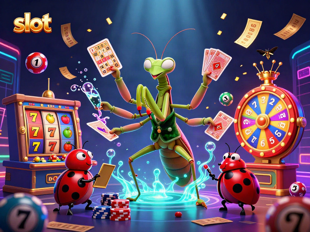 Engage with thrilling slot machine action featuring vibrant characters and elements in a dynamic casino setting.