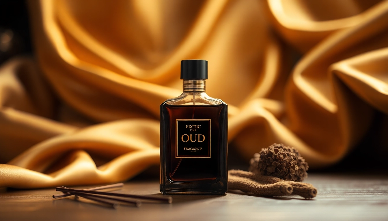 Oud for greatness alternative perfume bottle surrounded by luxurious decor showcasing sophistication.
