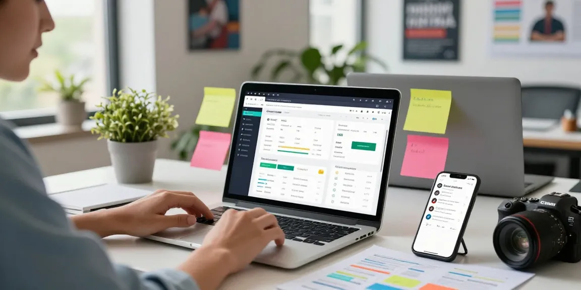 Analyzing rokok88 link performance in a vibrant digital marketing workspace, showcasing analytics and strategy planning.