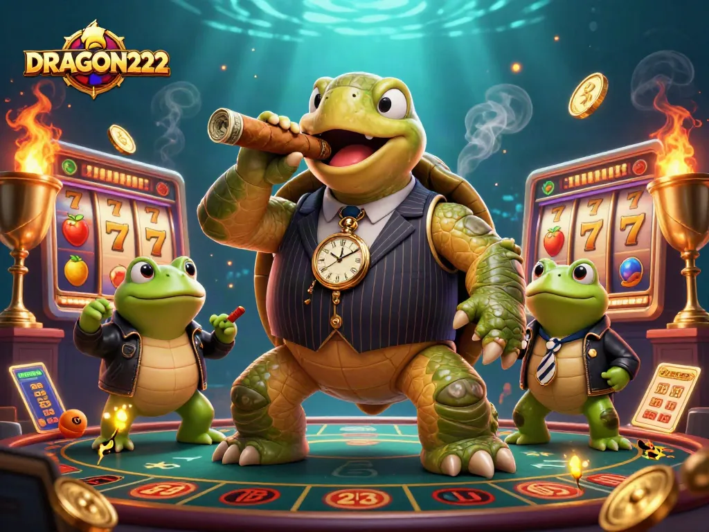 Experience the thrill of gaming with DRAGON222's dynamic slot action featuring vivid characters and sparkling elements.