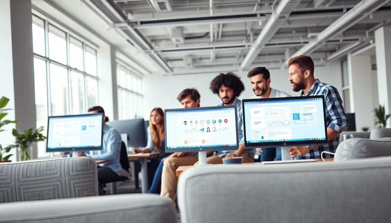 Webdesign Agentur Team arbeitet kreativ an modernen Grafikprojekten.