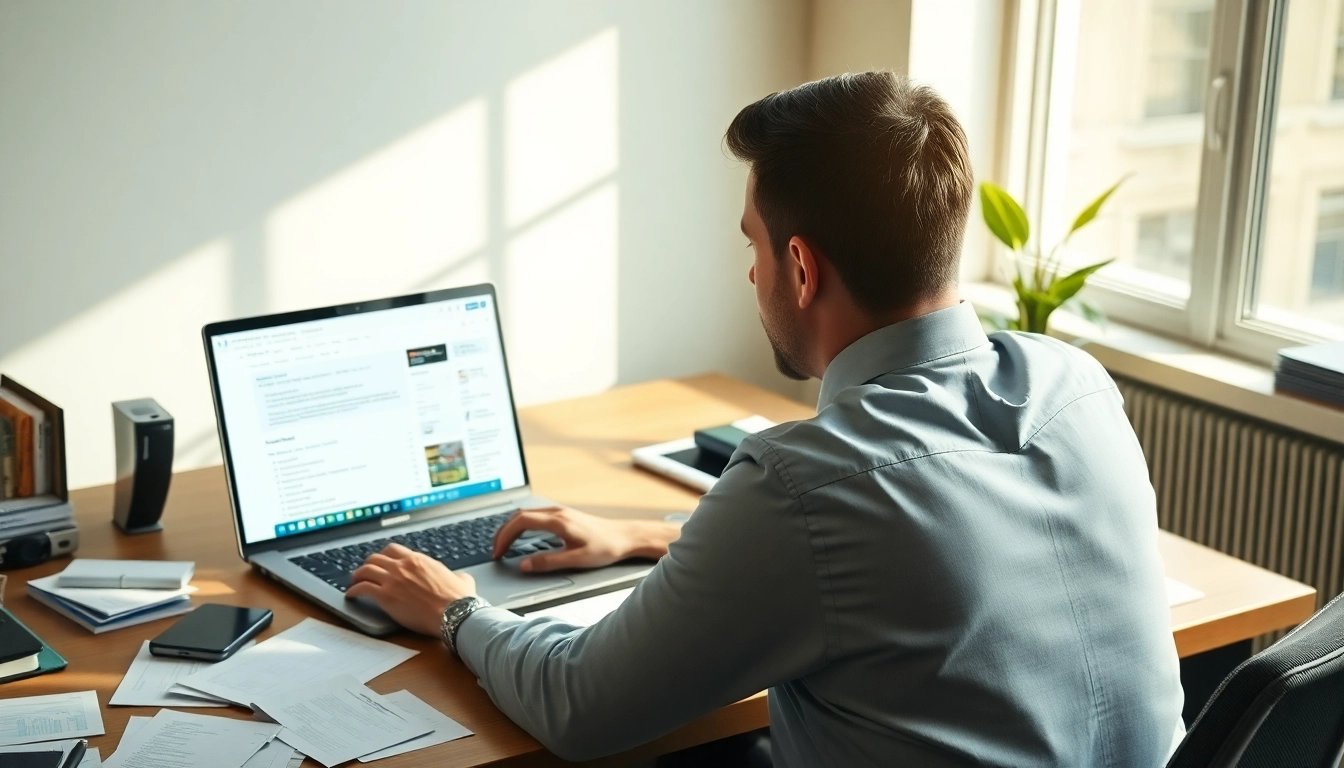 Efficiently scrape linkedin leads from search results in a modern office setup.