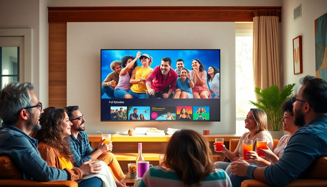 Enjoy together as friends watch full episodes online in a cozy living room setting.