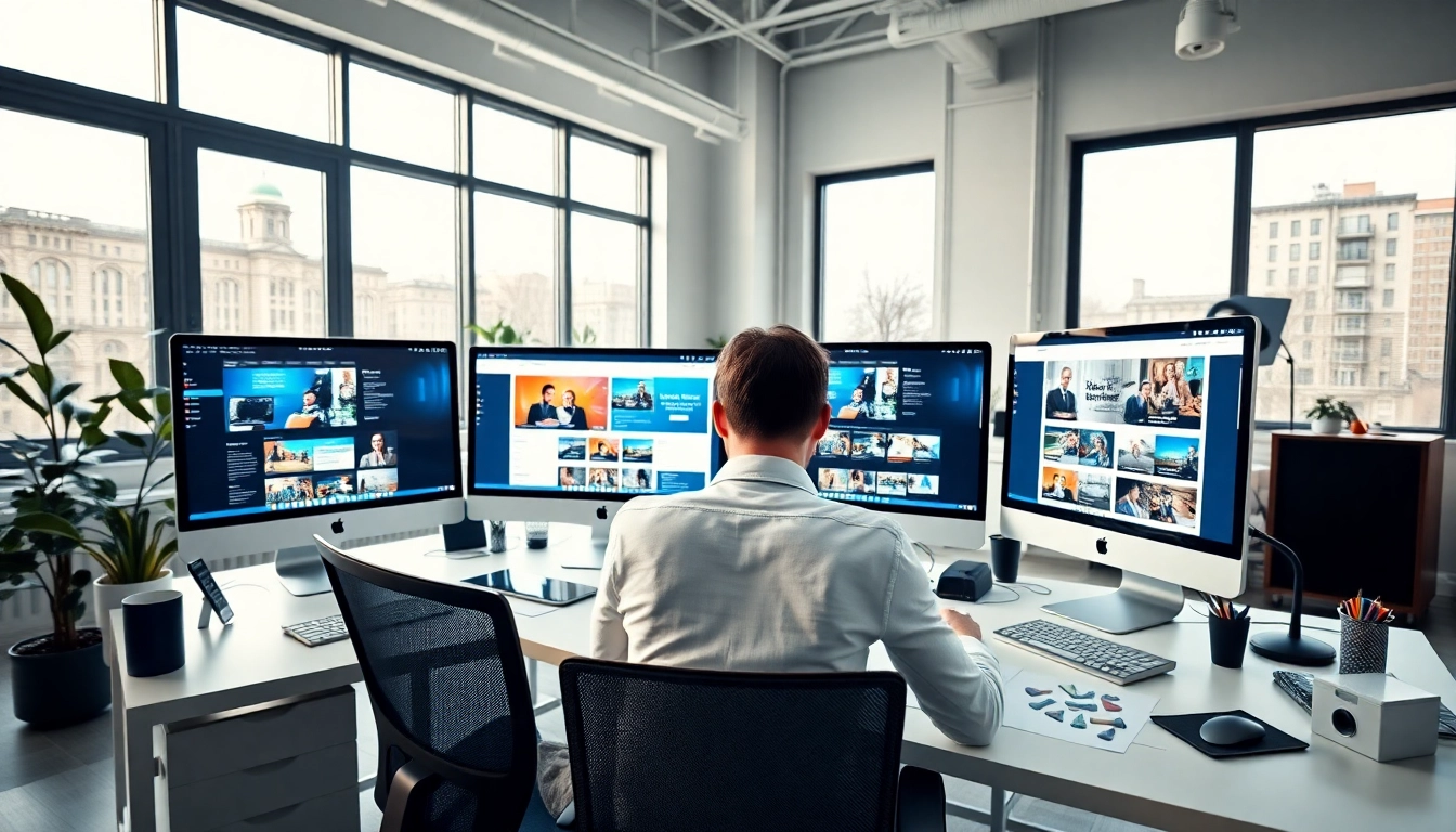 Showcasing expert web design in Edmonton, a professional designer engaged in creative work.