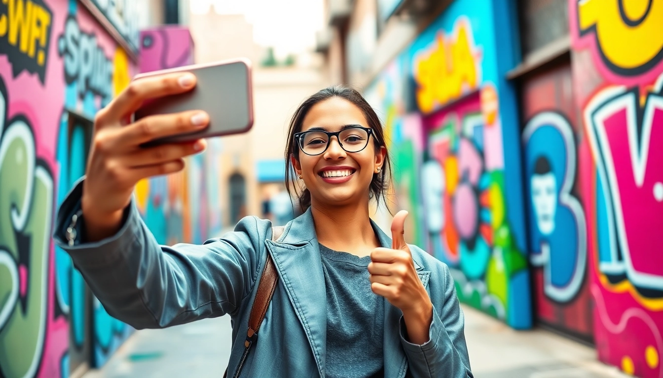 tiktok いいね 購入を促進する活動的なインフルエンサーの自撮り画像
