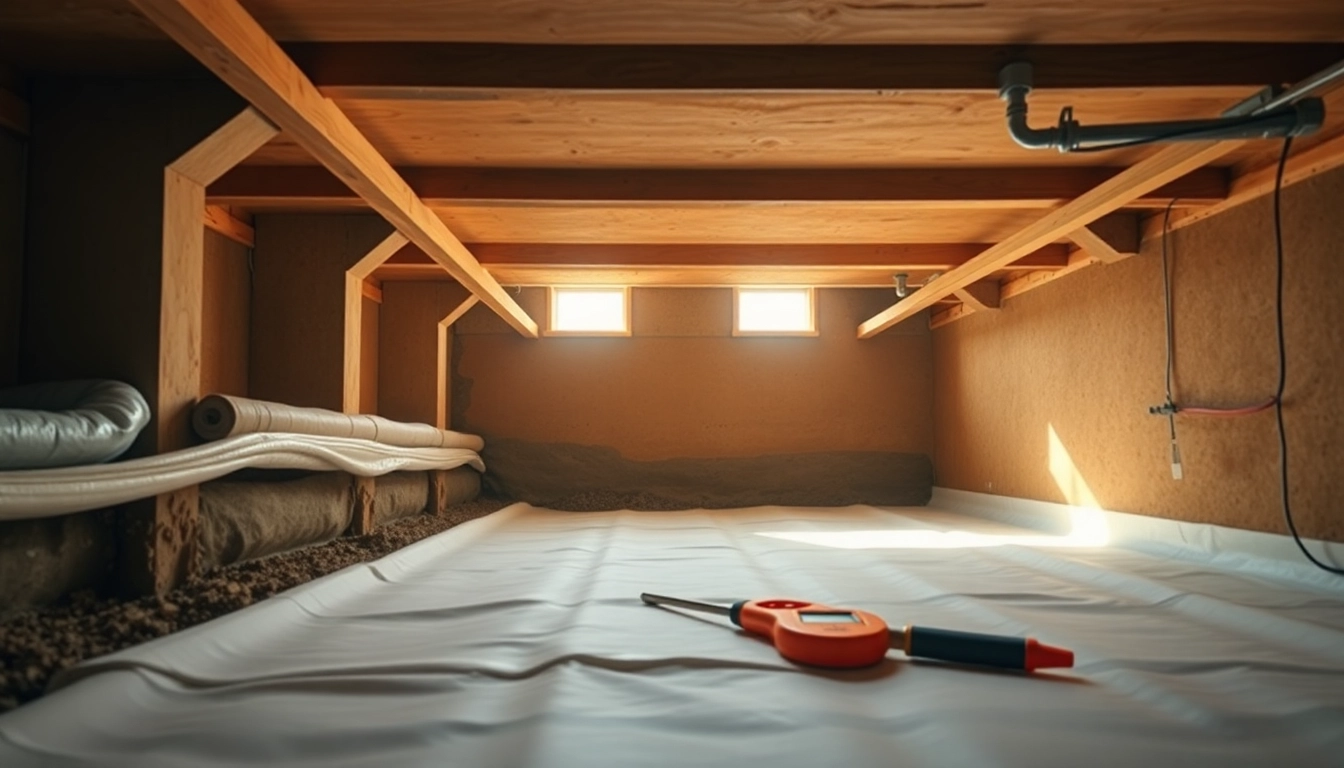 Crawl Space Restoration with professional tools and clean environment
