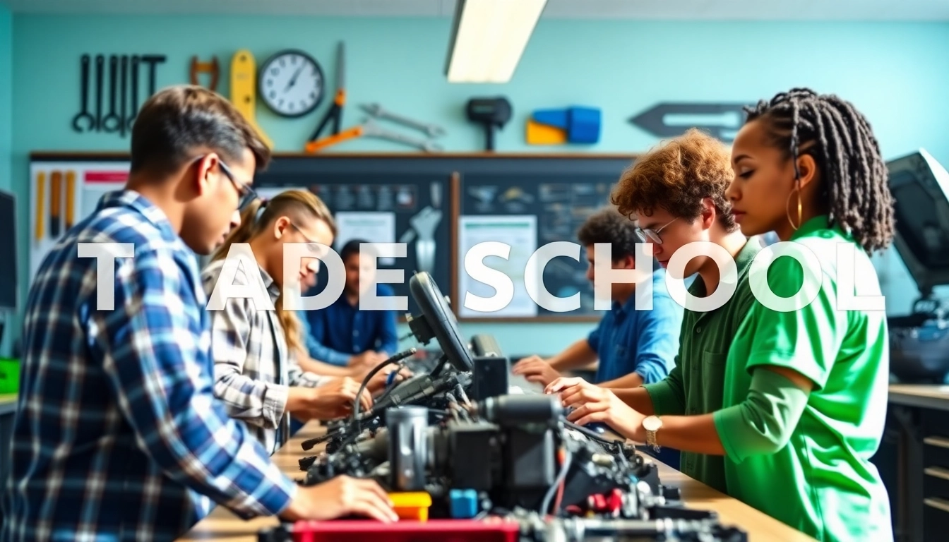 Students learning automotive skills at a Trade School In Tennessee, where education meets hands-on training.