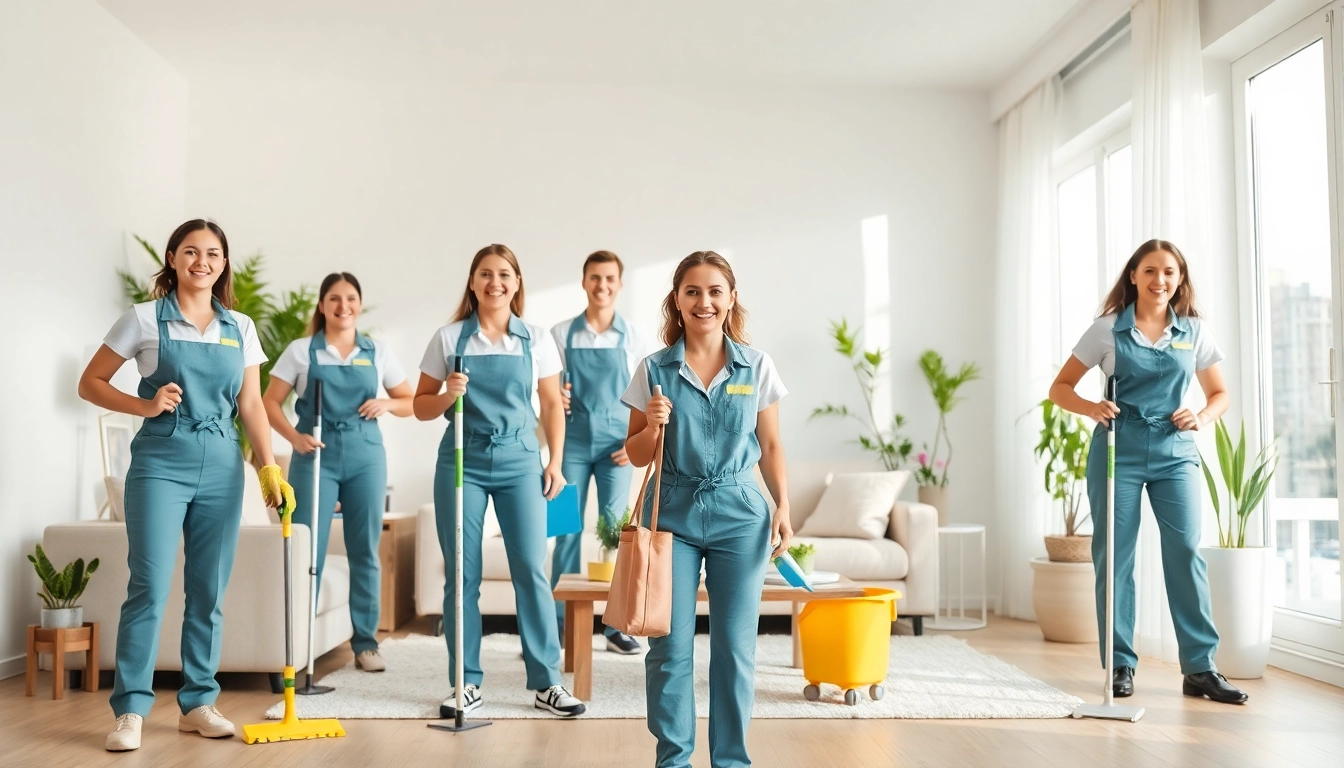 Cleaning Service team diligently working to create a spotless living space.