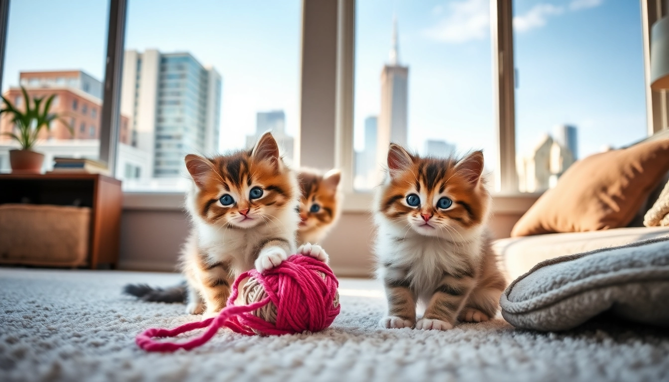 Playful Maine Coon kittens for sale San Francisco enjoying their time with vibrant yarn.