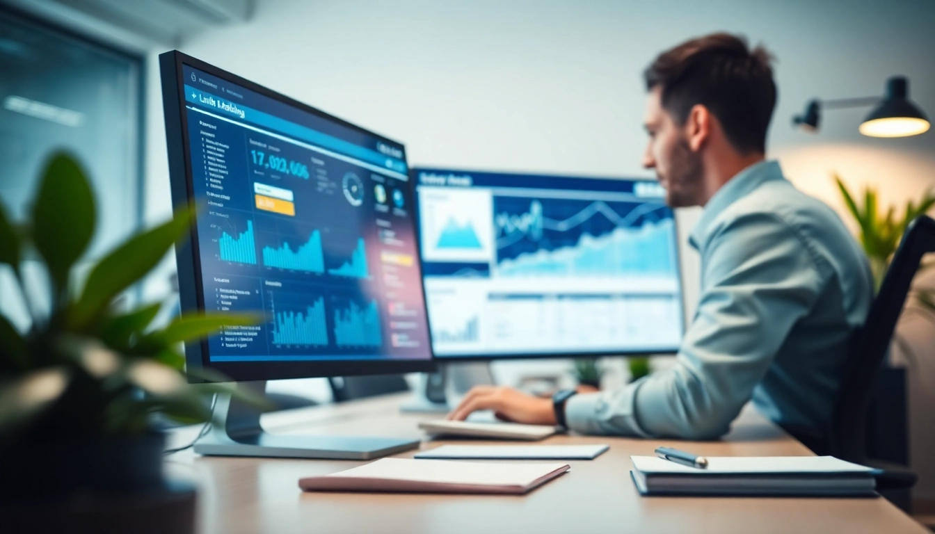Analyze data with a document and link tracking tool displayed on a high-tech computer screen.