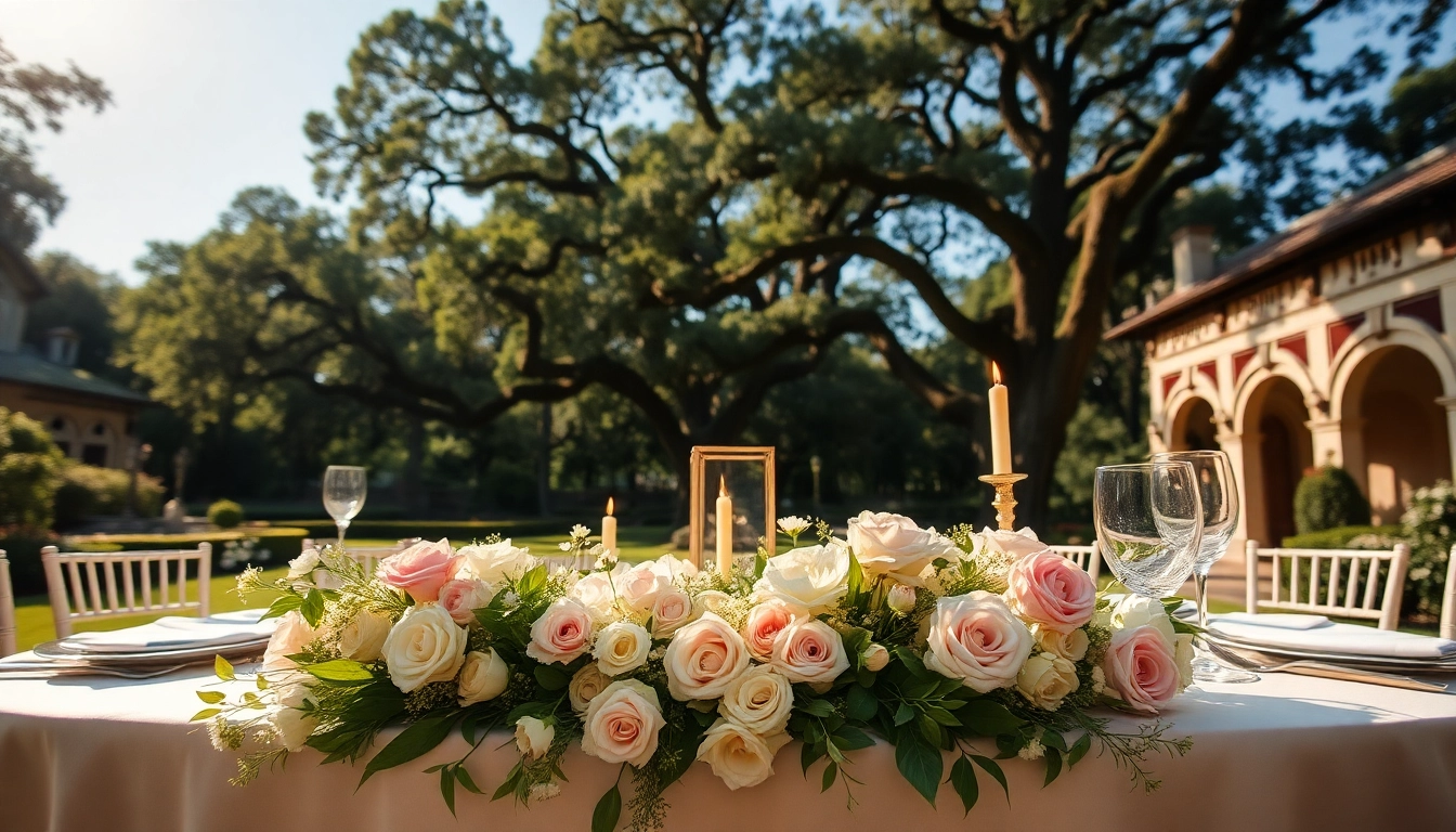 Stunning Jacksonville Wedding Venue with elegant décor and beautiful gardens set for a romantic wedding.
