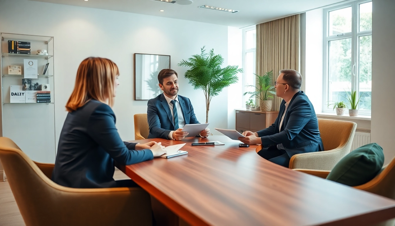 Engaging meeting about guaranteed rent in High Wycombe with a professional real estate agent.