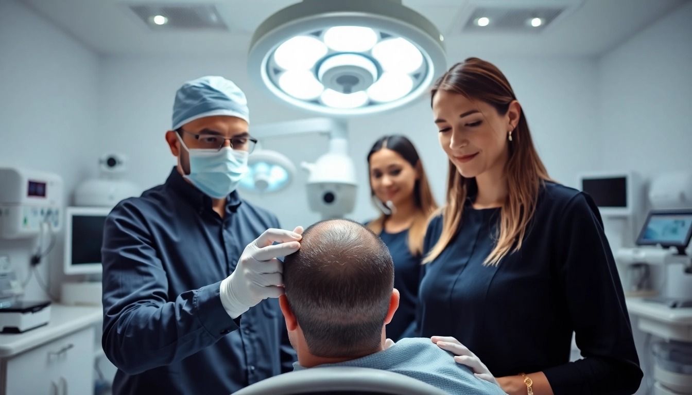 Examine the hair transplant istanbul price during a professional consultation showing care and expertise.