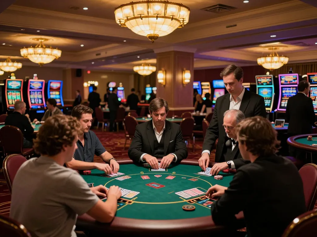Casino Homepage showcasing players at poker tables, engaging in exciting gameplay.