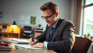 Kfz Sachverständiger Düren erstellt ein präzises Gutachten am Schreibtisch.