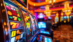 Raih kemenangan besar dengan slot terpercaya yang menampilkan mesin slot menyala dengan simbol menarik.