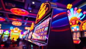 Menang besar di link slot gacor dengan mesin slot yang berkilau dan suasana kasino yang ceria.