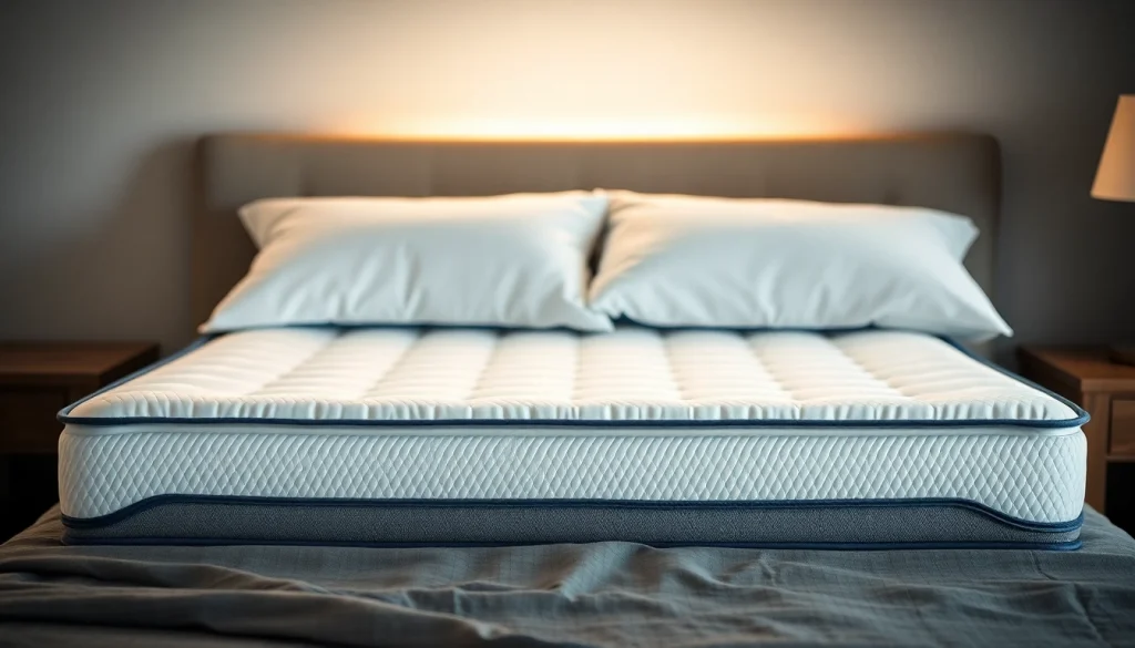 Materassi di alta qualità esposti in una camera da letto moderna e accogliente.