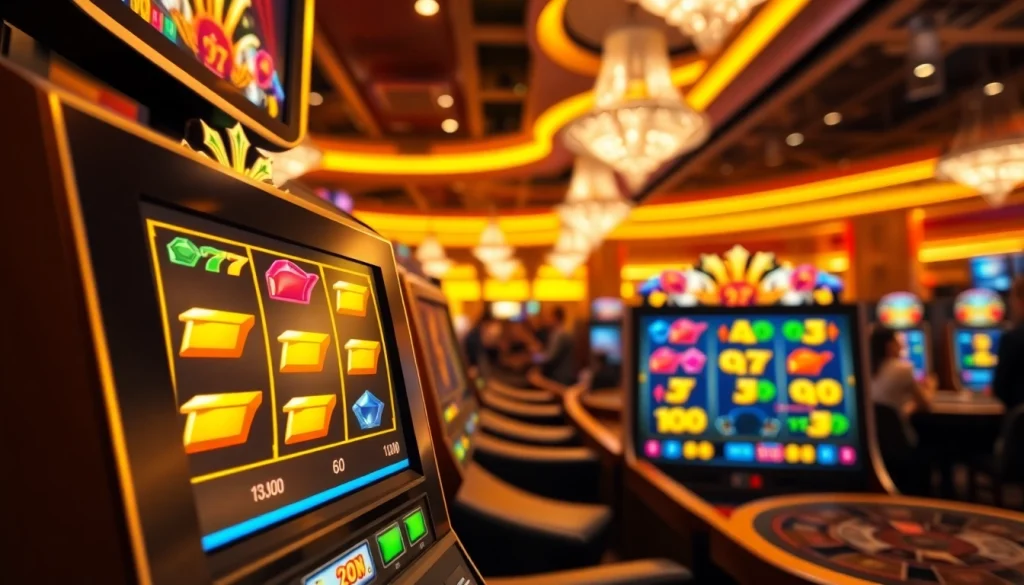 Mainkan luxury777 slot dengan mesin slot berwarna-warni dan suasana kasino yang energik.