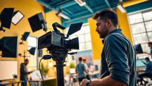 Videographer showcasing expertise in dynamic scenes produced by a video production agency.