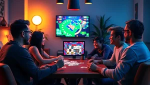 Engage in exhilarating Ok Rummy gameplay with friends in a lively digital environment.