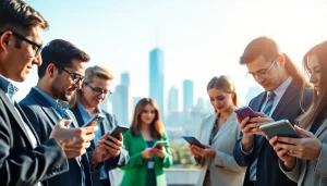 Engaging scene of business professionals using whatsapp business api for effective customer interactions